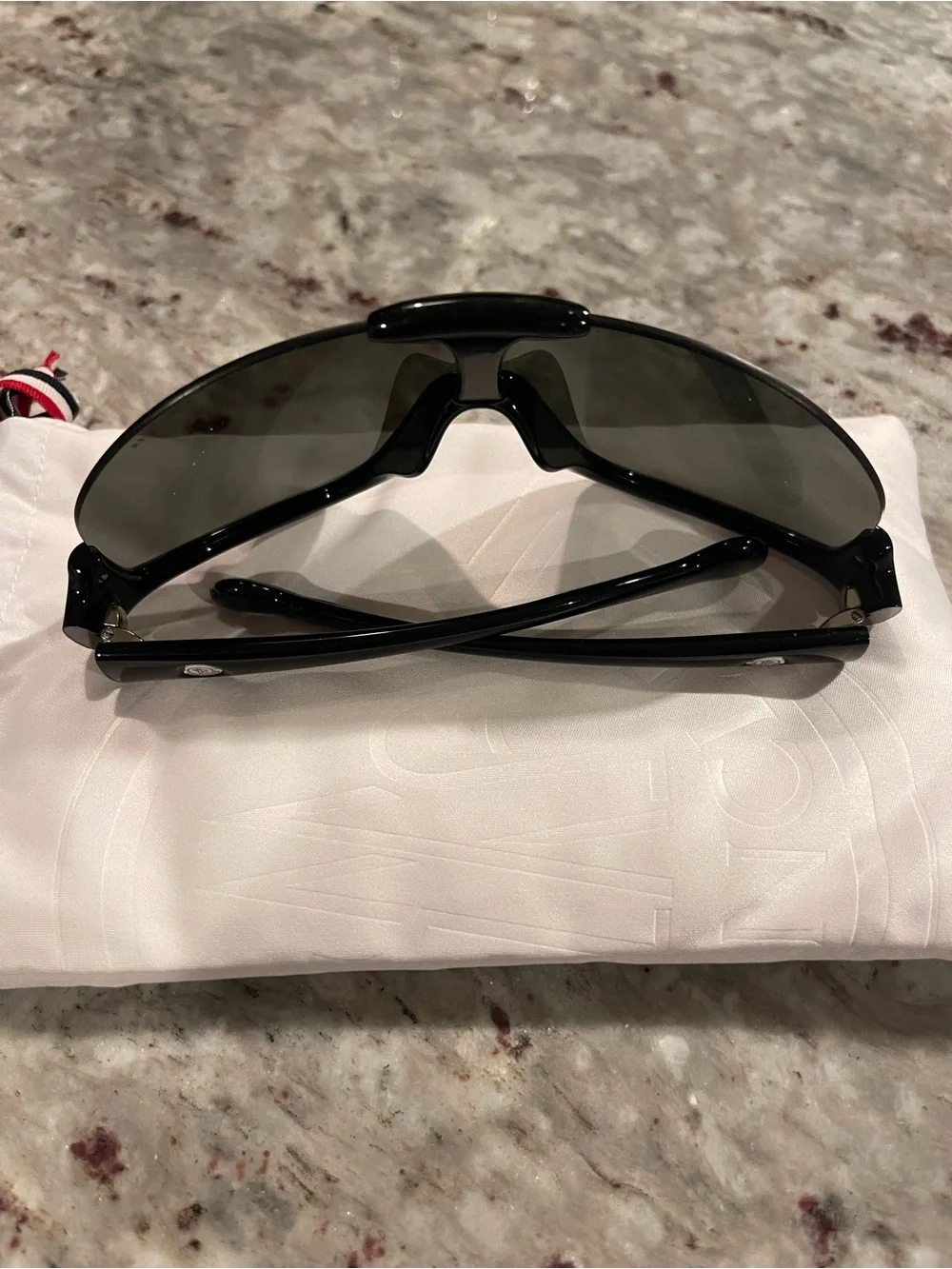 Moncler Black Shield-Style Sunglasses with Dark Smoke Lenses: ML0230-01A